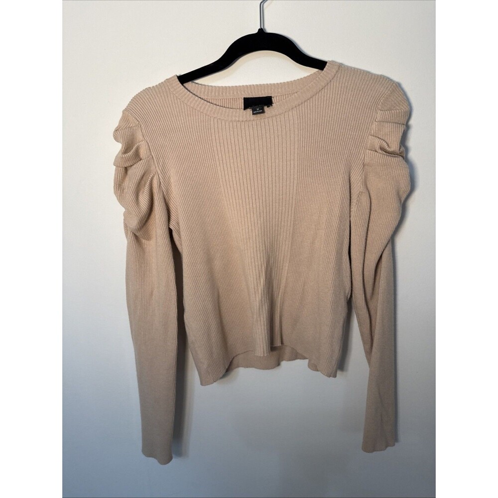 Lumiere Tan Puff Sleeve Sweater - Medium